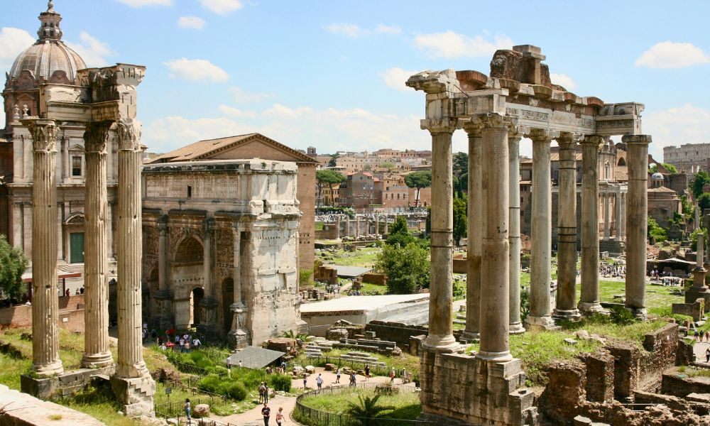 Roman Forum in Rome, ancient center of political and social life