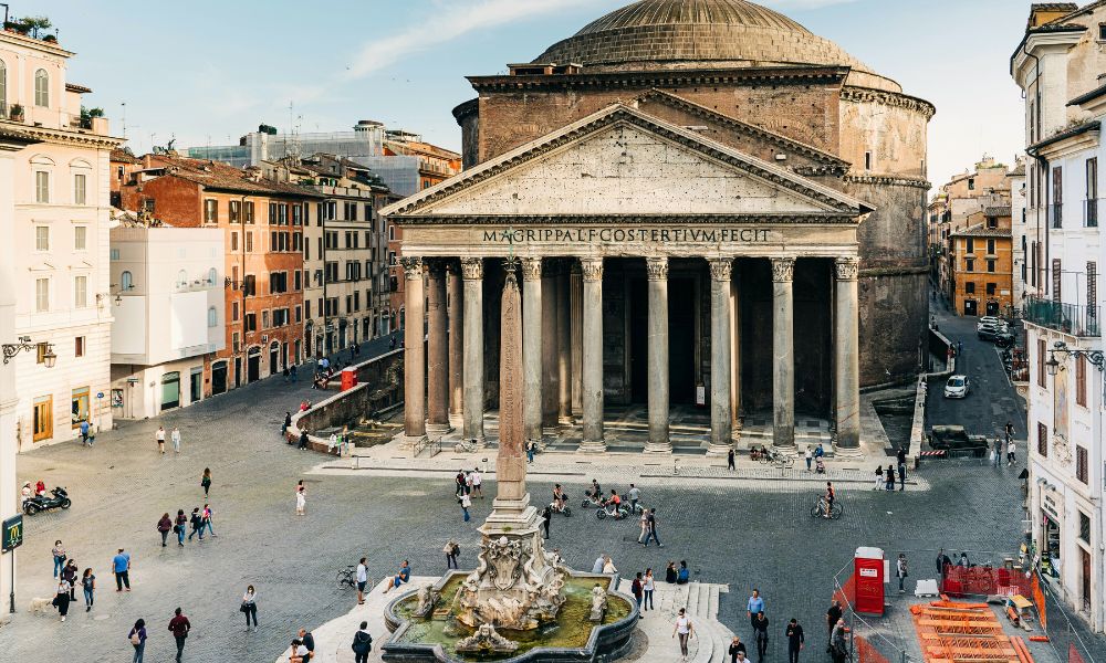 Pantheon in Rome, historic Roman temple with ancient architecture