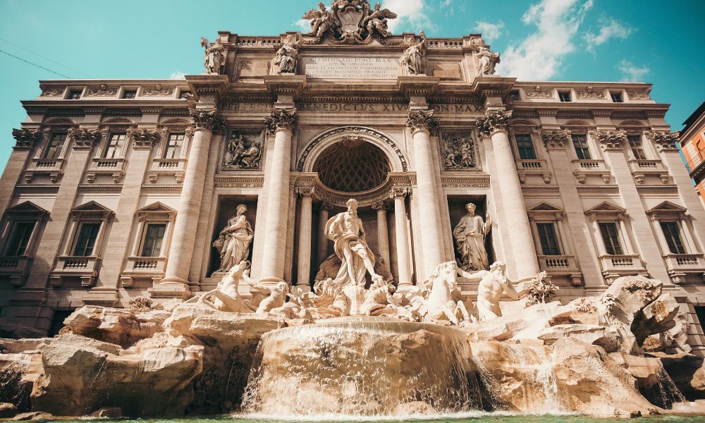 Trevi Fountain in Rome, iconic Baroque fountain