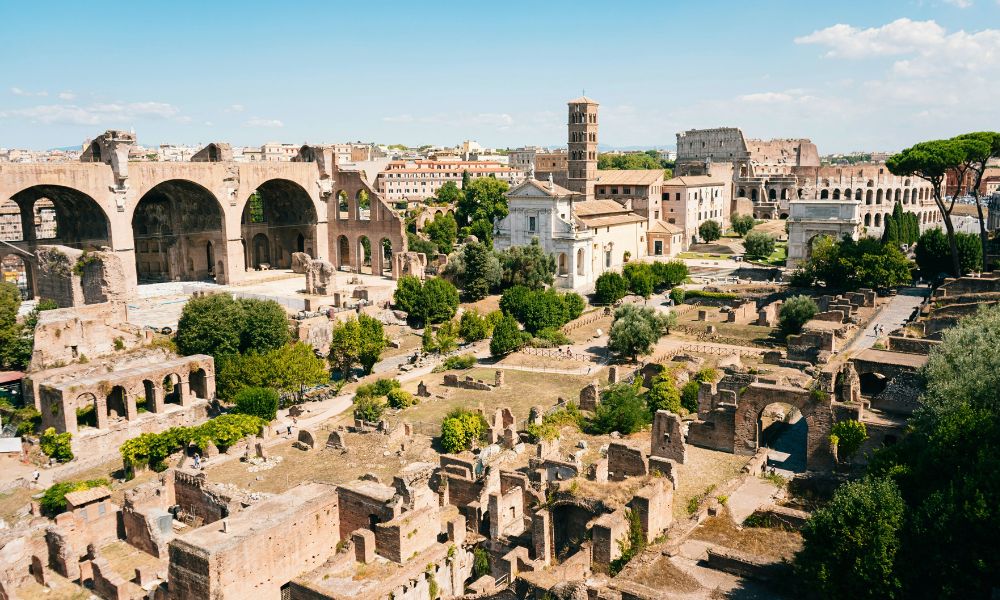 Palatine Hill in Rome with ancient imperial residences