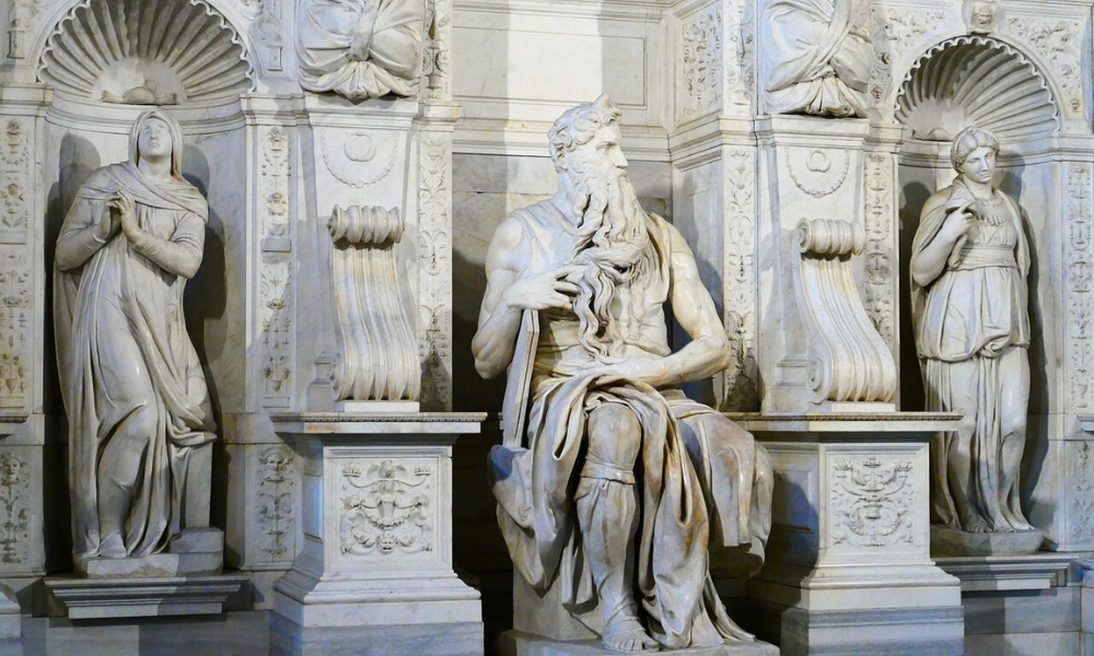 Michelangelo’s Moses sculpture inside San Pietro in Vincoli, Rome